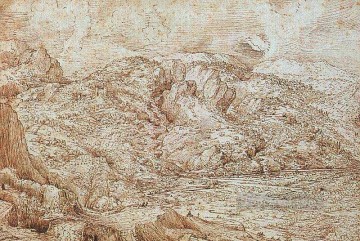  pie Pintura al %C3%B3leo - Paisaje de los Alpes campesino renacentista flamenco Pieter Bruegel el Viejo
